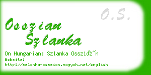 osszian szlanka business card